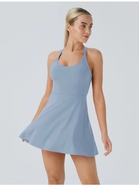 HALARA Light Blue Athletic Skater Dress